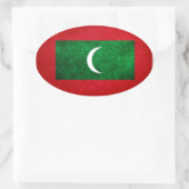 Sticker Ovale Drapeau des Maldives (Sac)