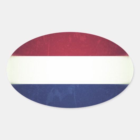 Sticker Ovale Drapeau des Pays-Bas (Devant)