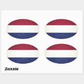 Sticker Ovale Drapeau des Pays-Bas (Feuille)