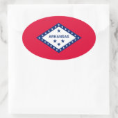 Sticker Ovale Drapeau d'État Arkansas (Sac)