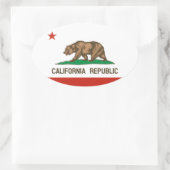 Sticker Ovale Drapeau d'État de la République de Californie (Sac)
