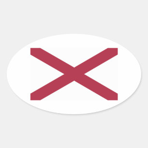 Sticker Ovale Drapeau d'État de l'Alabama