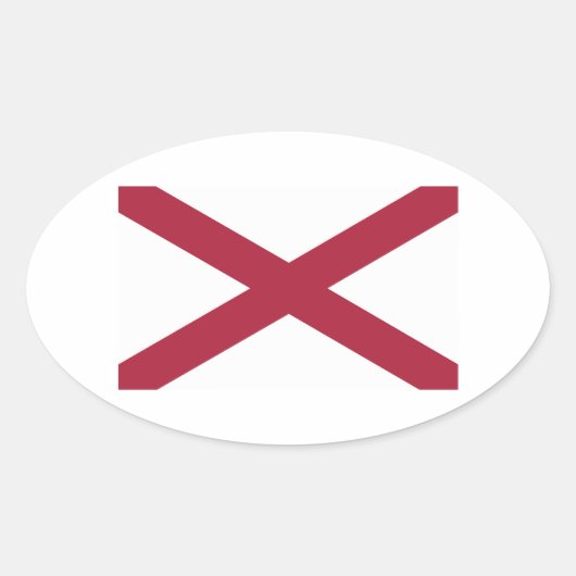 Sticker Ovale Drapeau d'État de l'Alabama (Devant)