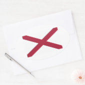 Sticker Ovale Drapeau d'État de l'Alabama (Enveloppe)