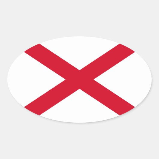 Sticker Ovale Drapeau d'État de l'Alabama (Devant)
