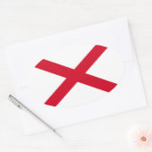 Sticker Ovale Drapeau d'État de l'Alabama (Enveloppe)