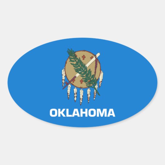 Sticker Ovale Drapeau d'État de l'Oklahoma (Devant)