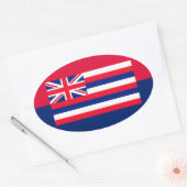 Sticker Ovale Drapeau d'État d'Hawaii (Enveloppe)