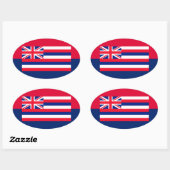 Sticker Ovale Drapeau d'État d'Hawaii (Feuille)