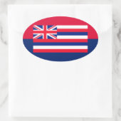 Sticker Ovale Drapeau d'État d'Hawaii (Sac)