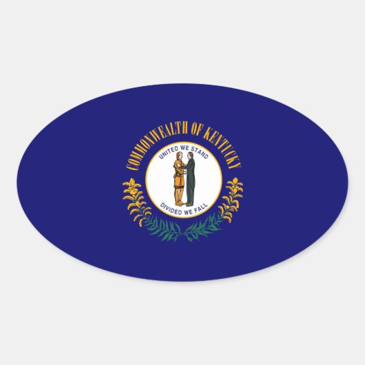 Sticker Ovale Drapeau d'État du Kentucky (Devant)