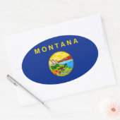 Sticker Ovale Drapeau d'État du Montana (Enveloppe)