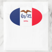Sticker Ovale Drapeau d'État Iowa (Sac)