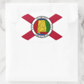 Sticker Ovale Drapeau d'État/sceau d'État de l'Alabama superposé (Sac)