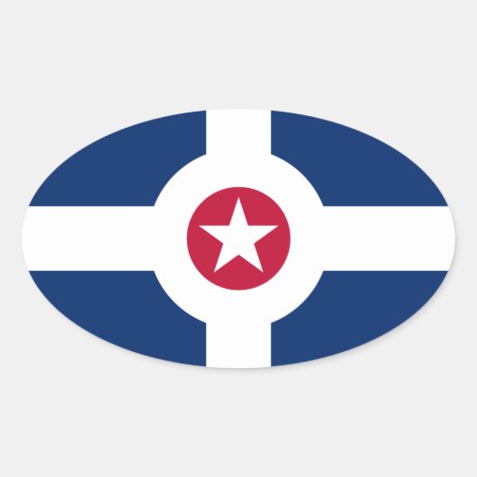 Sticker Ovale Drapeau d'Indianapolis, Indiana (Devant)
