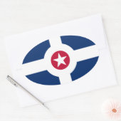 Sticker Ovale Drapeau d'Indianapolis, Indiana (Enveloppe)