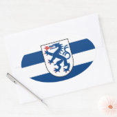 Sticker Ovale Drapeau d'Ingolstadt, Bavière - ALLEMAGNE (Enveloppe)