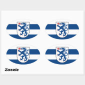 Sticker Ovale Drapeau d'Ingolstadt, Bavière - ALLEMAGNE (Feuille)