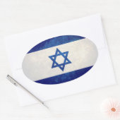 Sticker Ovale Drapeau d'Israël (Enveloppe)