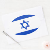 Sticker Ovale Drapeau d'Israël (Enveloppe)