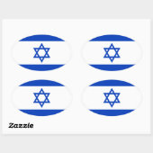 Sticker Ovale Drapeau d'Israël (Feuille)