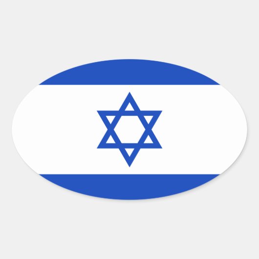 Sticker Ovale Drapeau d'Israël (Devant)