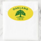 Sticker Ovale Drapeau d'Oakland, Californie (Sac)