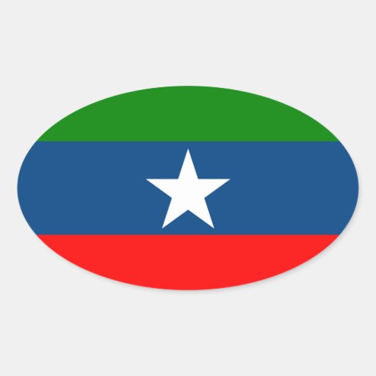 Sticker Ovale Drapeau d'Ogaden (Devant)