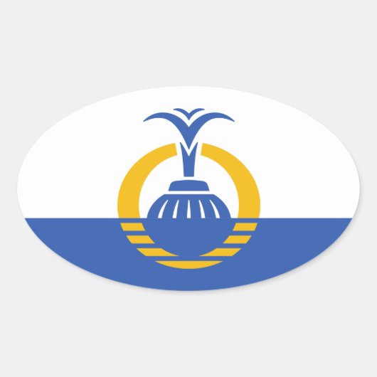 Sticker Ovale Drapeau d'Orlando, Floride (Devant)