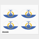 Sticker Ovale Drapeau d'Orlando, Floride (Feuille)