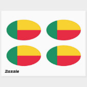 Sticker Ovale Drapeau du Bénin (Feuille)