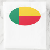 Sticker Ovale Drapeau du Bénin (Sac)