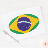 Sticker Ovale Drapeau du Brésil (Enveloppe)