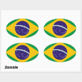 Sticker Ovale Drapeau du Brésil (Feuille)
