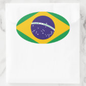 Sticker Ovale Drapeau du Brésil (Sac)