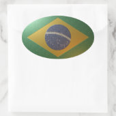 Sticker Ovale Drapeau du Brésil Métallisé (Sac)