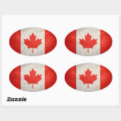 Sticker Ovale Drapeau du Canada (Feuille)