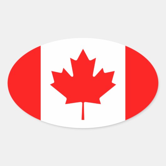Sticker Ovale Drapeau du Canada (Devant)