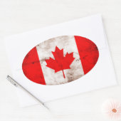 Sticker Ovale Drapeau du Canada (Enveloppe)