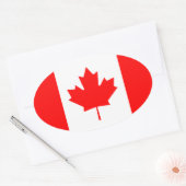 Sticker Ovale Drapeau du Canada (Enveloppe)