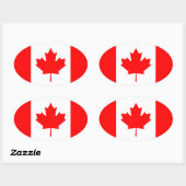 Sticker Ovale Drapeau du Canada (Feuille)