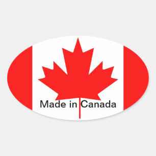 Sticker Ovale Drapeau du Canada, fabriqué au Canada