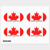 Sticker Ovale Drapeau du Canada, fabriqué au Canada (Feuille)