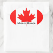 Sticker Ovale Drapeau du Canada, fabriqué au Canada (Sac)