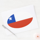 Sticker Ovale Drapeau du Chili (Enveloppe)