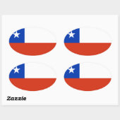 Sticker Ovale Drapeau du Chili (Feuille)