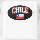 Sticker Ovale Drapeau du Chili (Sac)