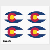 Sticker Ovale Drapeau du Colorado (Feuille)