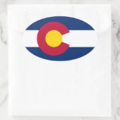 Sticker Ovale Drapeau du Colorado (Sac)