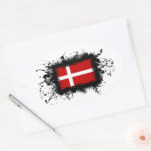 Sticker Ovale Drapeau du Danemark (Enveloppe)